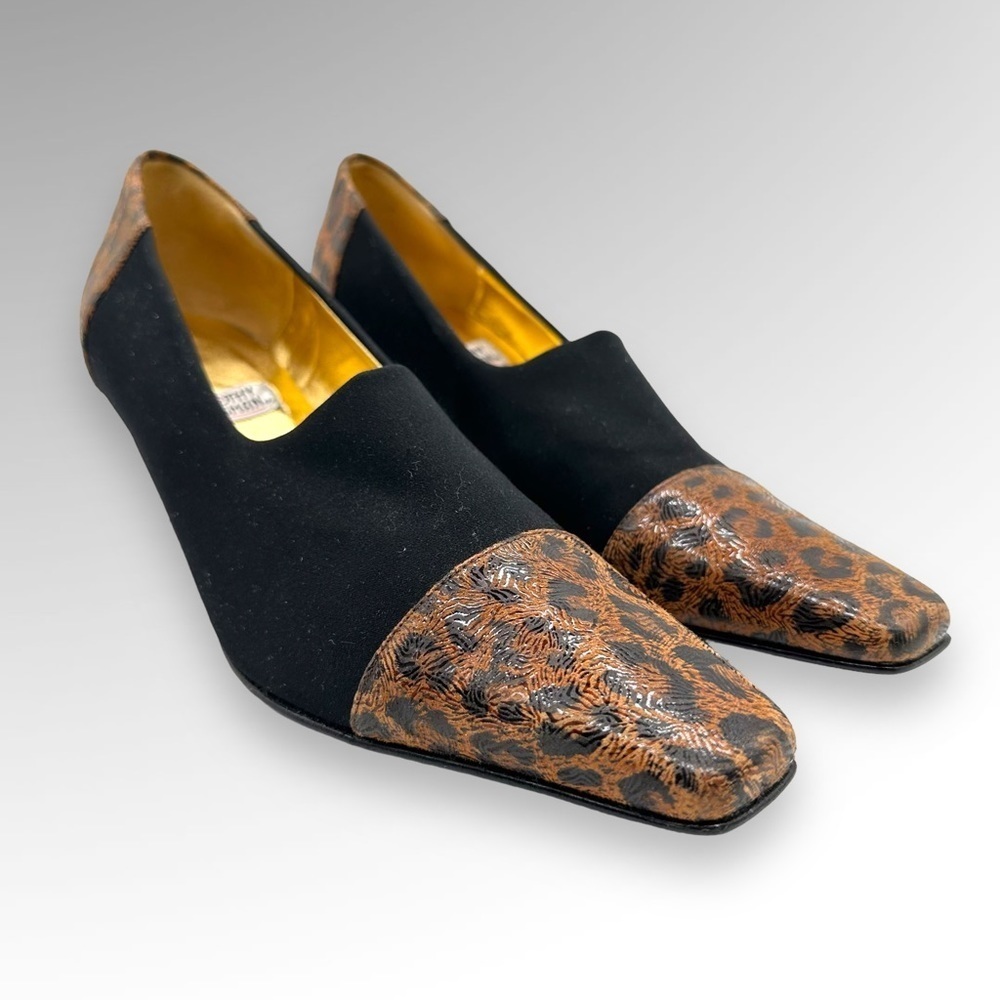 Timothy Hitsman Fabulous Black/ Brown Animal Print  Pumps Sz 6 M
